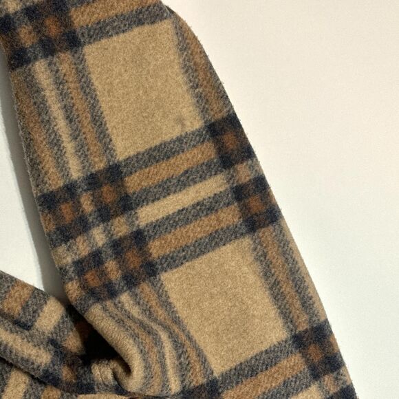 H M Jacket Women XS Tan Plaid Button-Up Long Sleeve 2 Chest Pockets Shacket - Picture 6 of 10